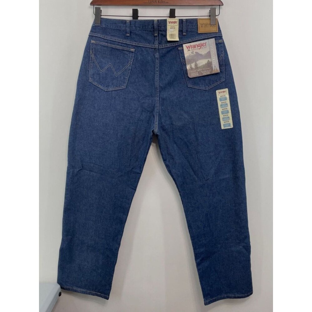 Wrangler Rugged Wear Classic Fit Bootcut Denim Dark Blue Mens 46x30 New - Picture 2 of 12